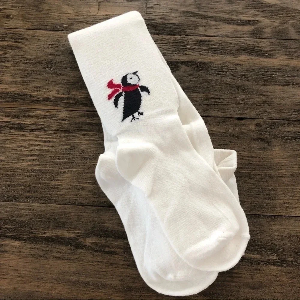 New‎ Gymboree Girls 5-7 years Penguin white tights winter Cute holiday Christmas